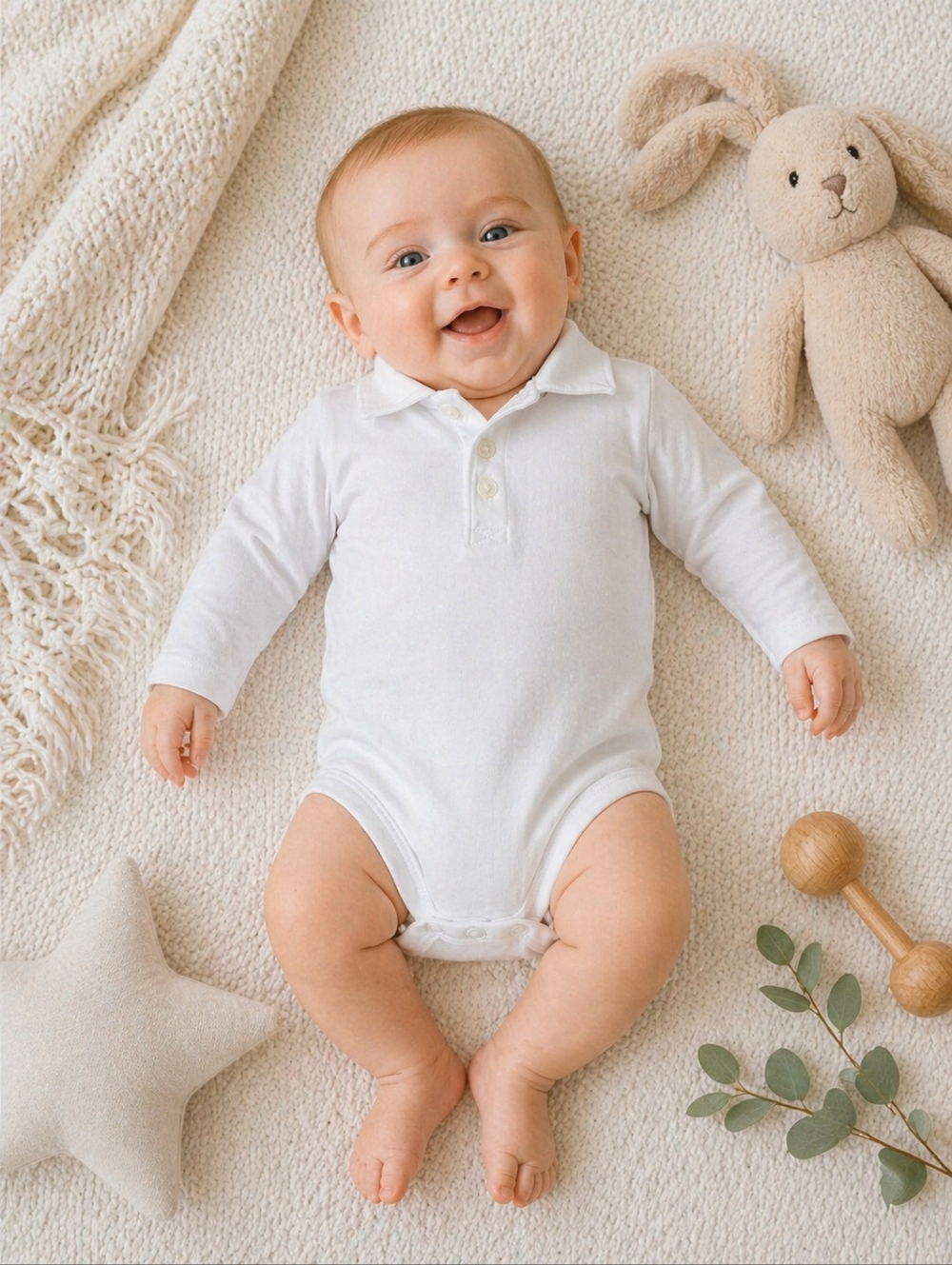Classic Prep White Pima Cotton Polo Bodysuit 3-6M NWOT Baby Essential